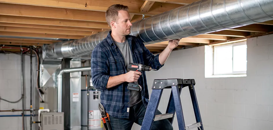 Exposed Spiral Ductwork in Bloomfield